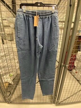 A.P.C. Deep Blue Drawstring Waist Casual Pants